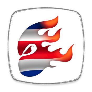 Costa Rica Flag - Costa Rica - Ninja - Square fridge magnet - white - Front
