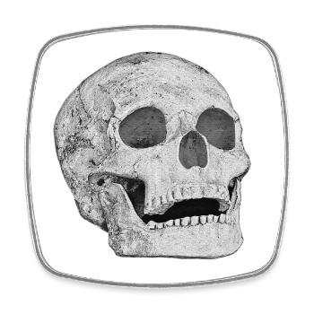 menschenschädel, goth, memento mori - Viereckiger Kühlschrankmagnet - Weiß - Vorne