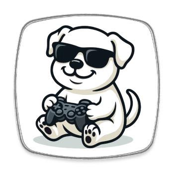Controller Pup - Square fridge magnet - white - Front