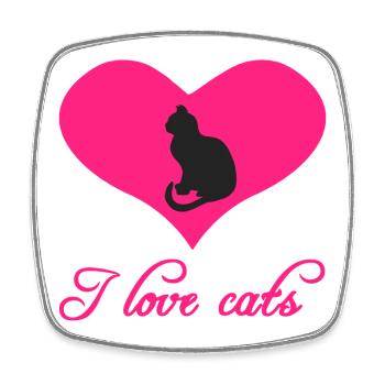 i love cats, herzen, frauen - Viereckiger Kühlschrankmagnet - Weiß - Vorne