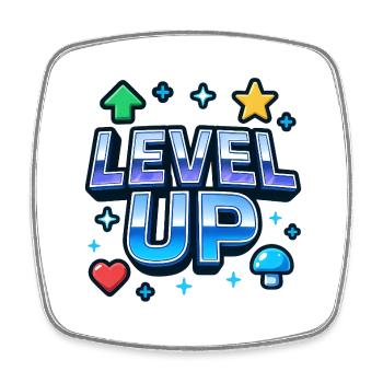 Level Up Gaming Motivations - Viereckiger Kühlschrankmagnet - Weiß - Vorne