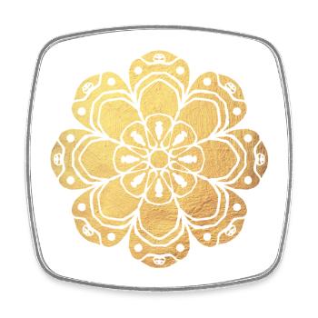 Yoga Sonne Meditation Gold Namaste Indien Mandala - Viereckiger Kühlschrankmagnet - Weiß - Vorne