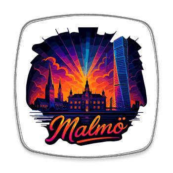 Malmö City Sweden Cool Epic Gift - Square fridge magnet - white - Front