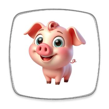 petit cochon - Magnet carré - blanc - Devant