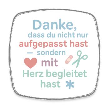 Danke mit Herz - Erzieher Geschenk Idee - Viereckiger Kühlschrankmagnet - Weiß - Vorne