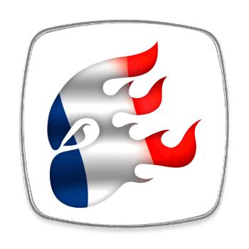 Drapeau de la France - France - Ninja - Magnet carré - blanc - Devant