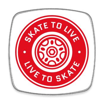 Skate to live - Square fridge magnet - white - Front
