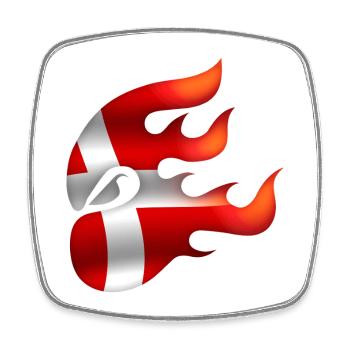 Drapeau du Danemark - Danemark - Ninja - Magnet carré - blanc - Devant