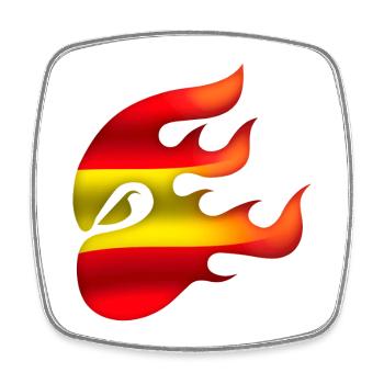 Drapeau de l’Espagne - Espagne - Ninja - Magnet carré - blanc - Devant