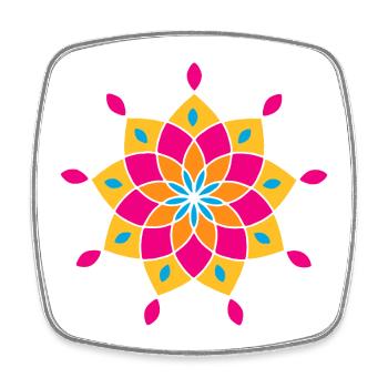 Yoga Mandala Méditation Énergie Spirituelle Inde om - Magnet carré - blanc - Devant
