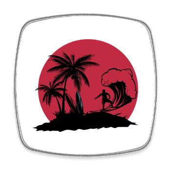 surfing_t_shirt - Square fridge magnet - white - Front