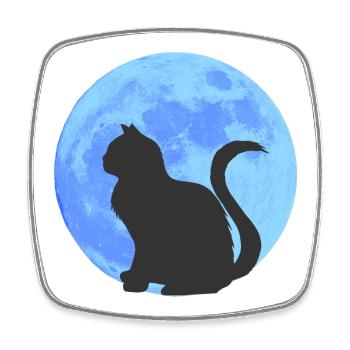 katzen, goth, monde - Viereckiger Kühlschrankmagnet - Weiß - Vorne