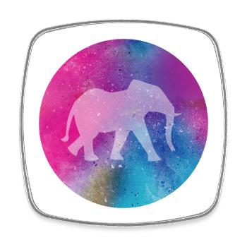 Yoga Yogi Éléphant Holi Festival Méditation Inde - Magnet carré - blanc - Devant