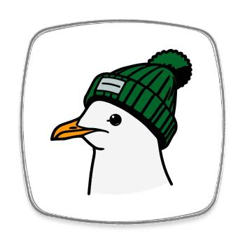 Moin Seagull Bonnet Head Baltic Sea Hamburg Vert - Magnet carré - blanc - Devant