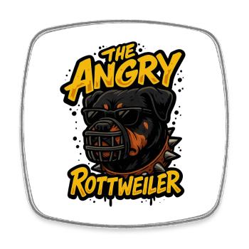 The Angry Rottweiler - Square fridge magnet - white - Front