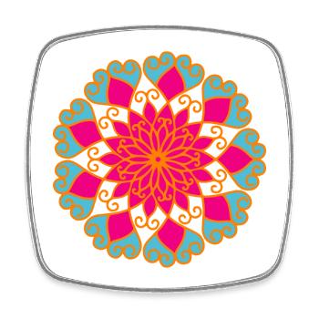 Mandala Ornement Yoga Inde Méditation om Namaste - Magnet carré - blanc - Devant