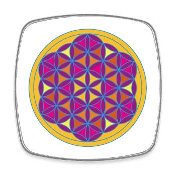Yoga Flower of Life Meditation spirituell om Kreis - Viereckiger Kühlschrankmagnet - Weiß - Vorne