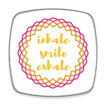 Inspirer Sourire Exhale Yoga Méditation Anneau Cercle om - Magnet carré - blanc - Devant
