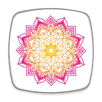 Yoga Mandala Méditation Ornement Inde om Namaste - Magnet carré - blanc - Devant