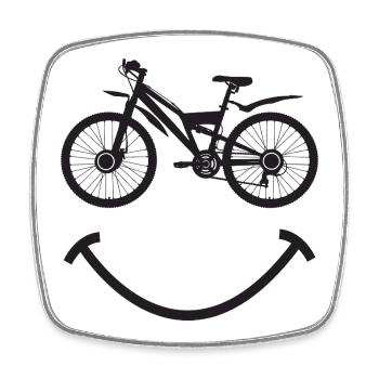 MTB Mountainbike - Viereckiger Kühlschrankmagnet - Weiß - Vorne