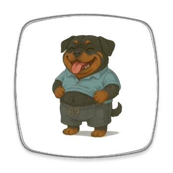 Chilliger Rottweiler - Viereckiger Kühlschrankmagnet - Weiß - Vorne