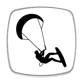Kiters. Kitesurf - Magnet carré - blanc - Devant