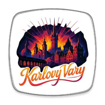 Karlovy Vary City Karlovy Vary Czech Republic Gift - Square fridge magnet - white - Front