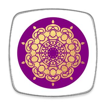 Yoga Ornament Blüte Sonne Mandala Kreis Gold om - Viereckiger Kühlschrankmagnet - Weiß - Vorne