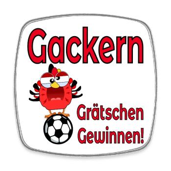 Fußball Hühner - Fußballmannschaft - Viereckiger Kühlschrankmagnet - Weiß - Vorne