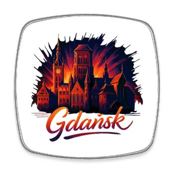 Gdansk Gdańsk Golden City Baltic Sea Poland Gift - Square fridge magnet - white - Front