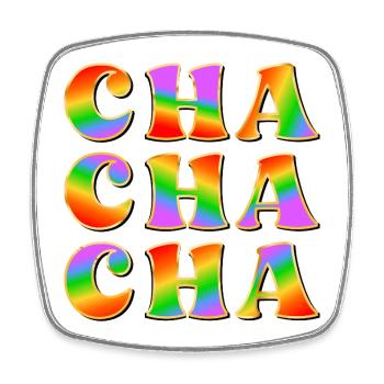 REGENBOGENTANZ - TANZEN CHA CHA CHA - Viereckiger Kühlschrankmagnet - Weiß - Vorne