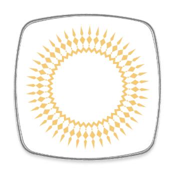 Strahlender Sonnenrahmen geometrisch - Viereckiger Kühlschrankmagnet - Weiß - Vorne