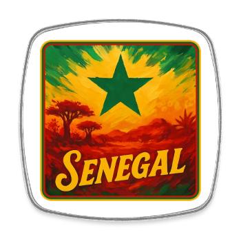 Senegalische Legende Design - Viereckiger Kühlschrankmagnet - Weiß - Vorne