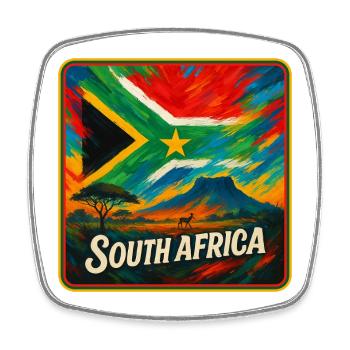 South Africa Flag Design - Square fridge magnet - white - Front