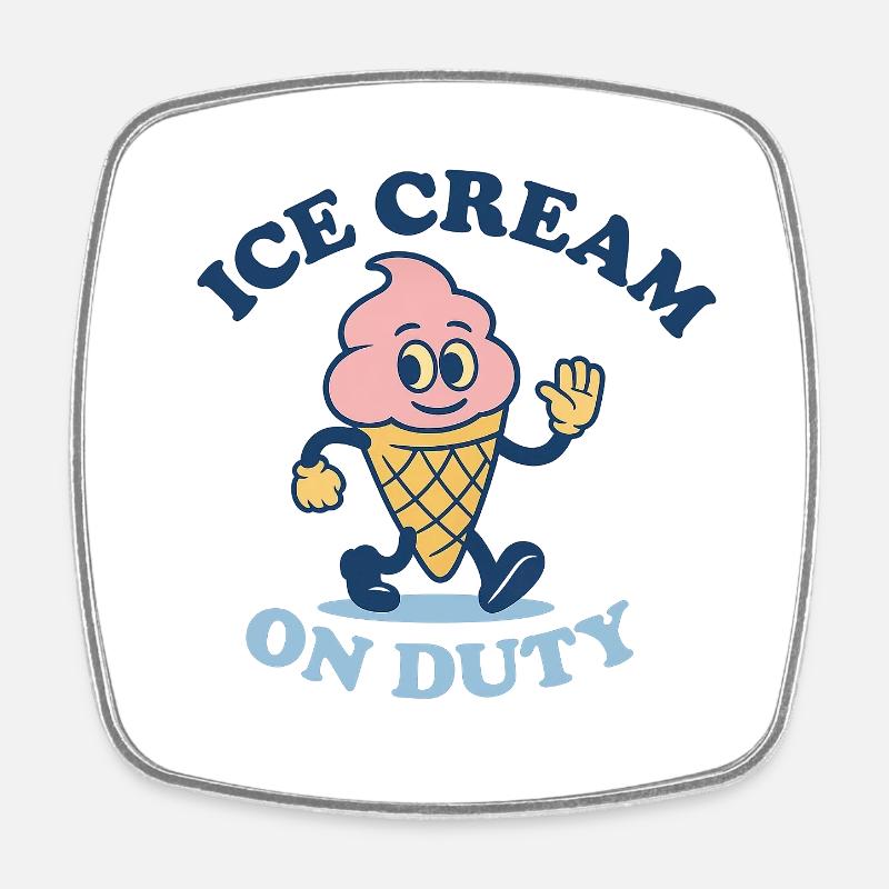 Glaces en service - Magnet carré - blanc