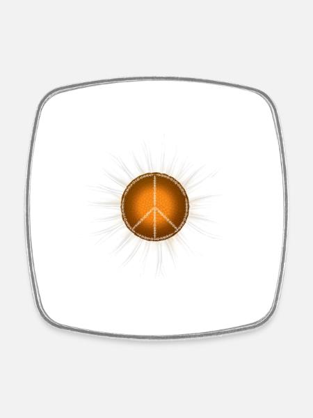 Peace Love KIndness Daisy Design - Square fridge magnet - white
