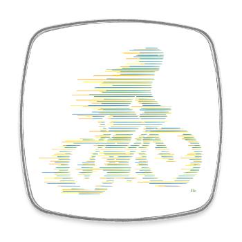 Road Bike Lines Colorful Bicycle Gift Idea - Square fridge magnet - white - Front