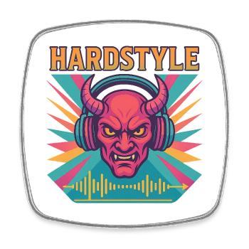 Hardstyle Dämon Design - Viereckiger Kühlschrankmagnet - Weiß - Vorne
