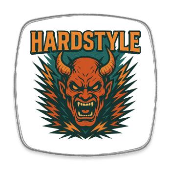 Hardstyle Dämonen Motiv - Viereckiger Kühlschrankmagnet - Weiß - Vorne
