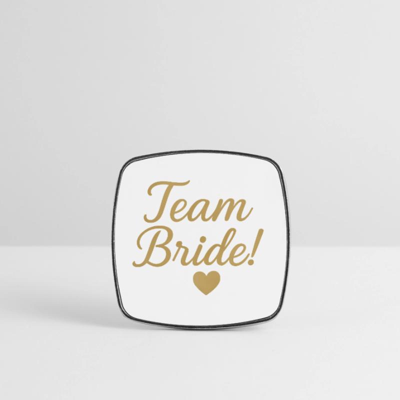Team Bride Gold Script Design. Wedding Square fridge magnet