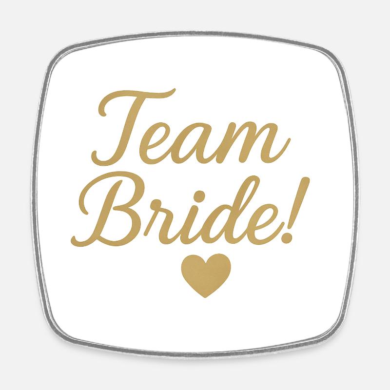 Team Bride Gold Script Design. Hochzeit - Viereckiger Kühlschrankmagnet - Weiß