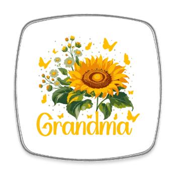 Conception hommage à la grand-mère tournesol - Magnet carré - blanc - Devant