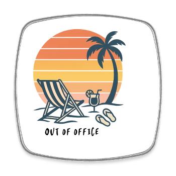Sonnenuntergang Strand Urlaub Illustration - Viereckiger Kühlschrankmagnet - Weiß - Vorne