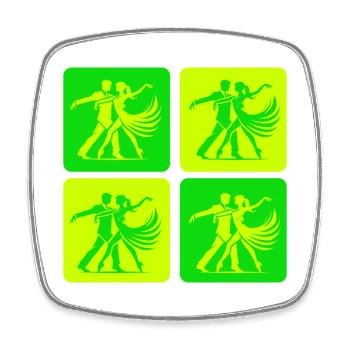 Elegant dancing couple vintage look - Square fridge magnet - white - Front