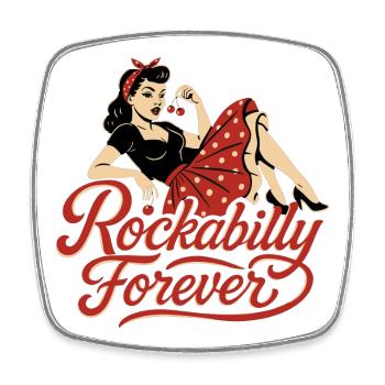 Rockabilly Forever Cherries Wife 50s Gift - Square fridge magnet - white - Front
