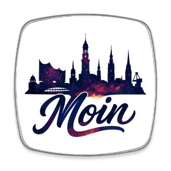Hambourg Moin City Silhouette Cadeau Galactique - Magnet carré - blanc - Devant