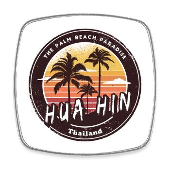 Plage vintage de Hua Hin en Thaïlande - Magnet carré - blanc - Devant