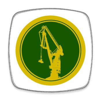 Grue Portuaire Silhouette 02 - Magnet carré - blanc - Devant