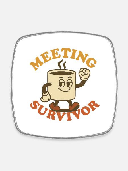 Rencontre avec Survivor - Magnet carré - blanc