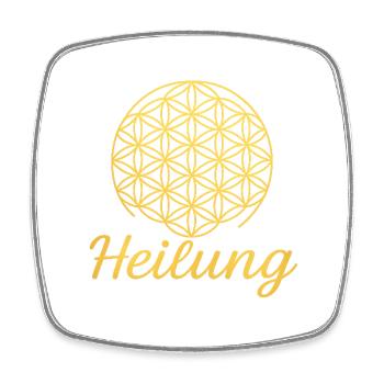 Blume des Lebens - Heilung - Viereckiger Kühlschrankmagnet - Weiß - Vorne